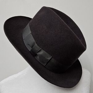 Vintage Dick Tracy Movie Disney 90's 100% Wool Dark Gray Fedora Made in USA